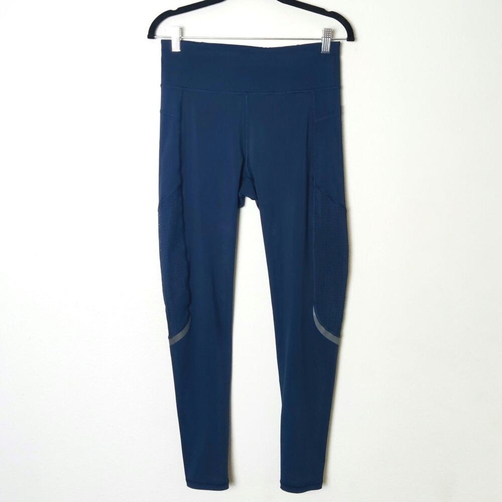 Sweaty Betty Zero Gravity Mesh Panel 7/8 Leggings Medium Blue Activewear Workout